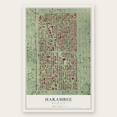 Harambee, Wisconsin map print, the full design