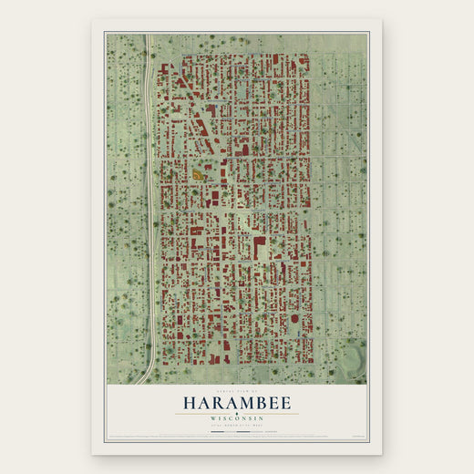 Harambee, Wisconsin map print, the full design
