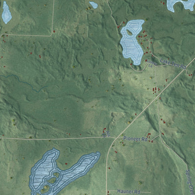 Close-up of the map of Harmony, Price County, Wisconsin print showing street and building detail