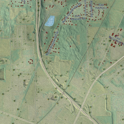 Close-up of the map of Harmony, Rock County, Wisconsin print showing street and building detail