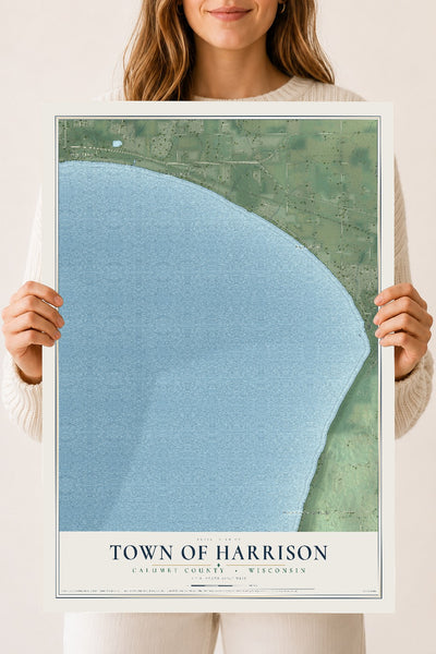 Map of the Town of Harrison, Calumet County, Wisconsin, 18 x 24 inch unframed archival matte print