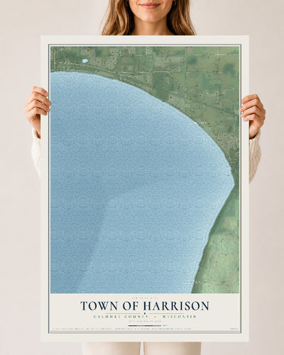 Map of the Town of Harrison, Calumet County, Wisconsin, 24 x 36 inch unframed archival matte print
