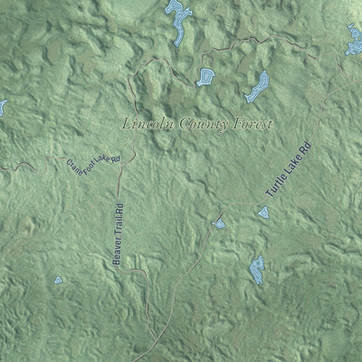 Second close-up of the map of the Town of Harrison, Lincoln County, Wisconsin print showing more streets and buildings