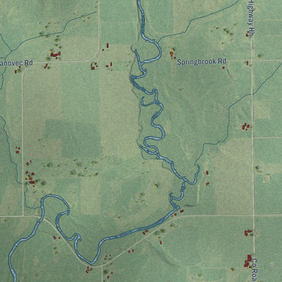 Close-up of the map of the Town of Harrison, Marathon County, Wisconsin print showing street and building detail