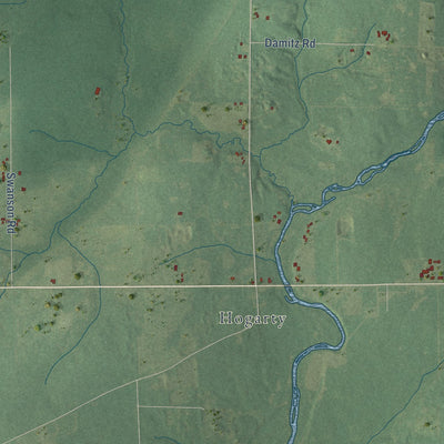 Second close-up of the map of the Town of Harrison, Marathon County, Wisconsin print showing more streets and buildings