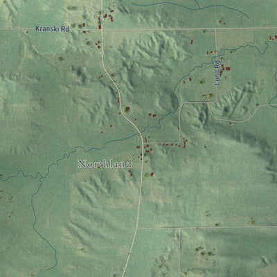Close-up of the map of the Town of Harrison, Waupaca County, Wisconsin print showing street and building detail