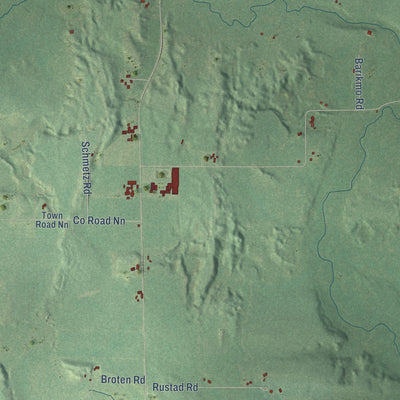 Second close-up of the map of the Town of Harrison, Waupaca County, Wisconsin print showing more streets and buildings