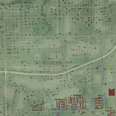 Second close-up of the map of Harrison, Wisconsin print showing more streets and buildings