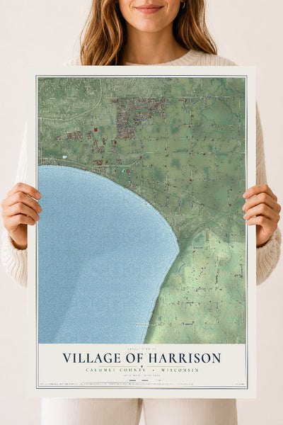 Map of Harrison, Wisconsin, 18 x 24 inch unframed archival matte print