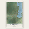Harrisville, Wisconsin map print, the full design
