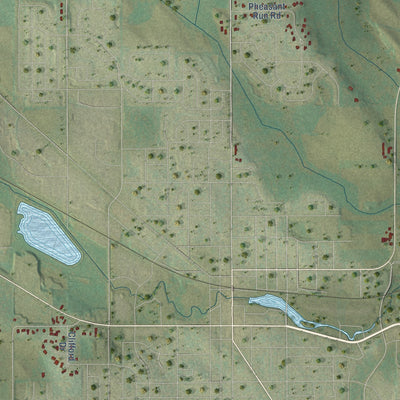 Second close-up of the map of the Town of Hartford, Wisconsin print showing more streets and buildings