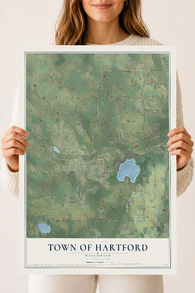 Map of the Town of Hartford, Wisconsin, 18 x 24 inch unframed archival matte print