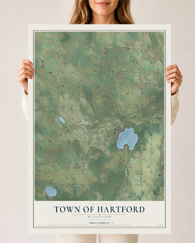 Map of the Town of Hartford, Wisconsin, 24 x 36 inch unframed archival matte print