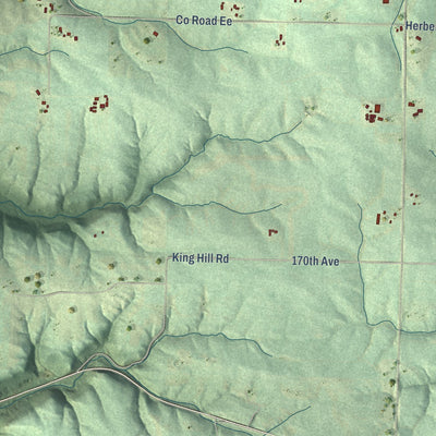 Close-up of the map of Hartland, Pierce County, Wisconsin print showing street and building detail