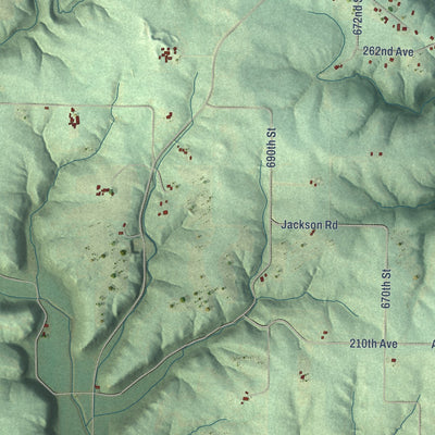 Second close-up of the map of Hartland, Pierce County, Wisconsin print showing more streets and buildings