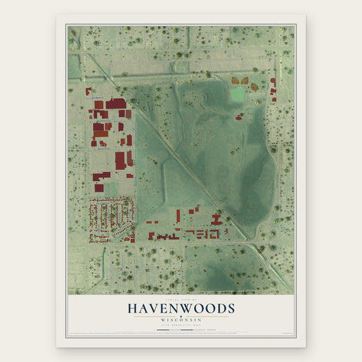 Havenwoods, Wisconsin map print, the full design