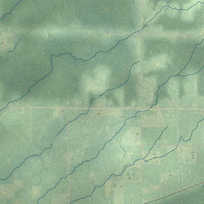 Second close-up of the map of the Town of Hawkins, Wisconsin print showing more streets and buildings