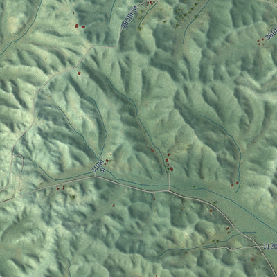 Close-up of the map of Hay River, Wisconsin print showing street and building detail