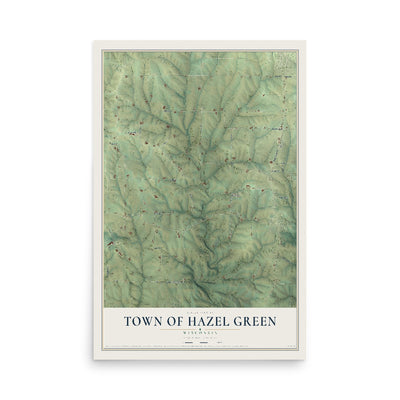 Map of the Town of Hazel Green, Wisconsin, 12 x 18 inch unframed archival matte print
