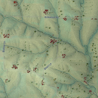 Second close-up of the map of the Town of Hazel Green, Wisconsin print showing more streets and buildings