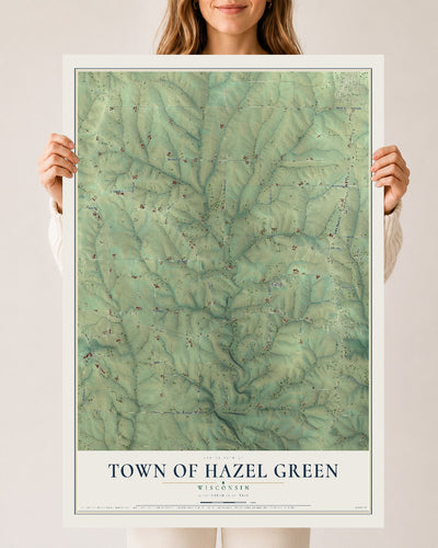 Map of the Town of Hazel Green, Wisconsin, 24 x 36 inch unframed archival matte print