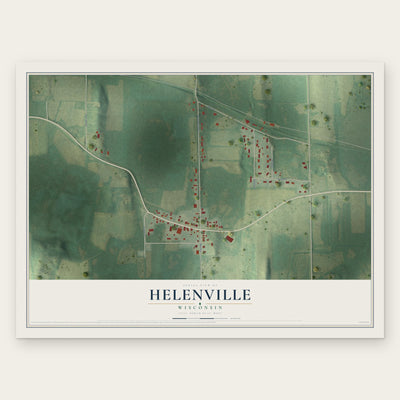 Helenville, Wisconsin map print, the full design
