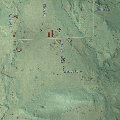 Second close-up of the map of Helvetia, Wisconsin print showing more streets and buildings
