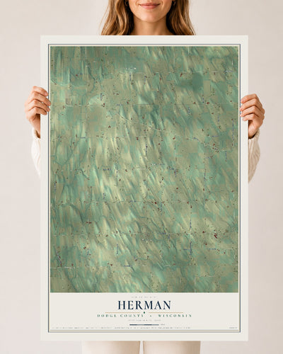 Map of Herman, Dodge County, Wisconsin, 24 x 36 inch unframed archival matte print