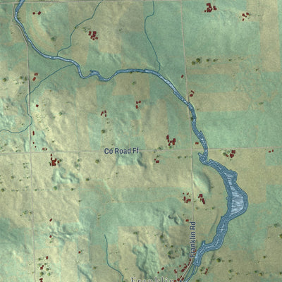 Second close-up of the map of Herman, Sheboygan County, Wisconsin print showing more streets and buildings