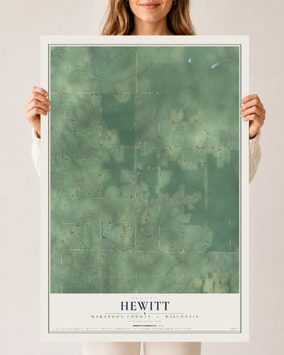 Map of Hewitt, Marathon County, Wisconsin, 24 x 36 inch unframed archival matte print