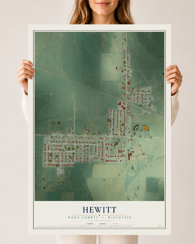 Map of Hewitt, Wood County, Wisconsin, 24 x 36 inch unframed archival matte print