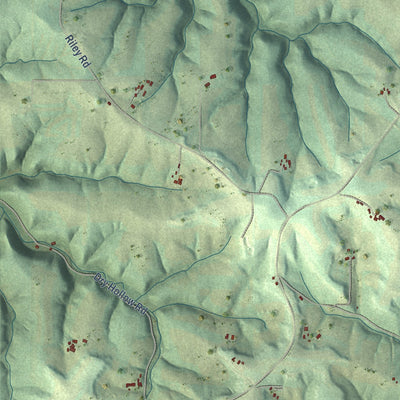 Close-up of the map of Hickory Grove, Wisconsin print showing street and building detail