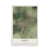 Map of Hilbert, Wisconsin, 12 x 18 inch unframed archival matte print