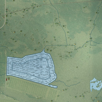 Close-up of the map of Hiles, Wood County, Wisconsin print showing street and building detail