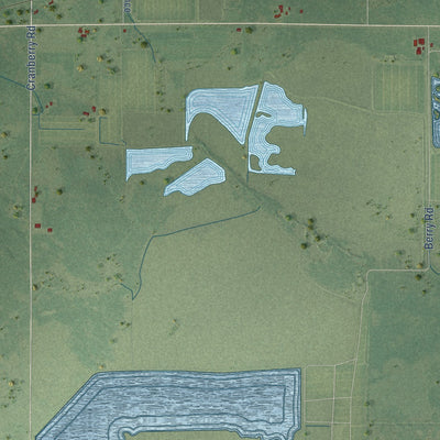 Second close-up of the map of Hiles, Wood County, Wisconsin print showing more streets and buildings