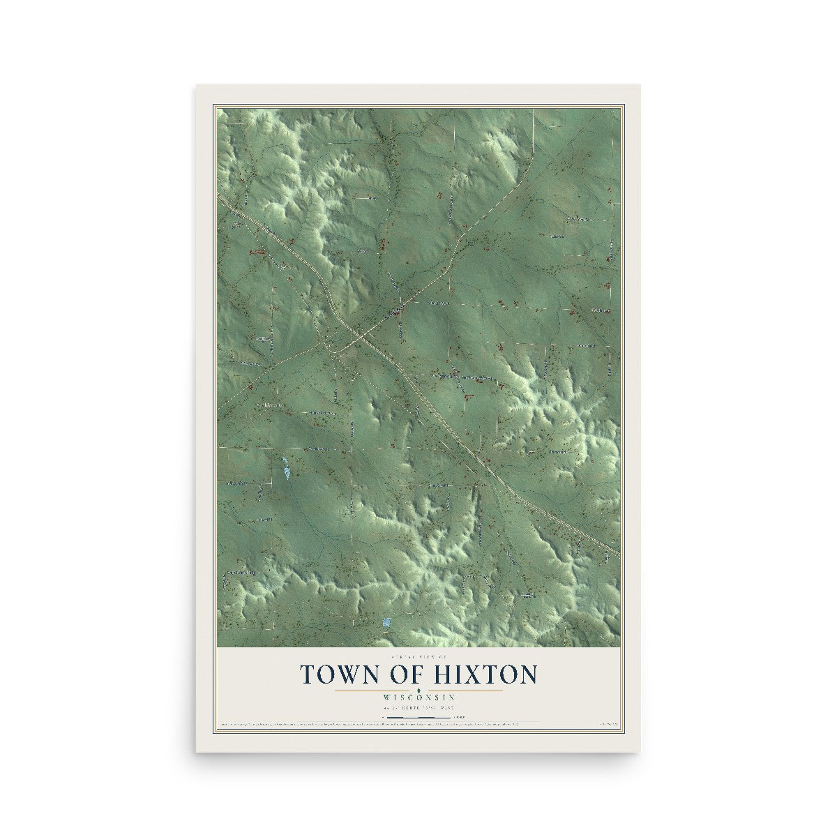 Map of the Town of Hixton, Wisconsin, 12 x 18 inch unframed archival matte print