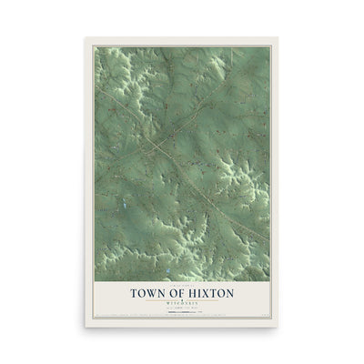 Map of the Town of Hixton, Wisconsin, 12 x 18 inch unframed archival matte print
