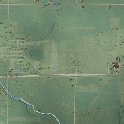 Second close-up of the map of Hoard, Wisconsin print showing more streets and buildings