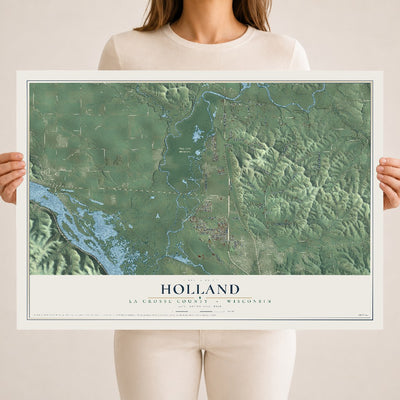 Map of Holland, La Crosse County, Wisconsin, 18 x 24 inch unframed archival matte print