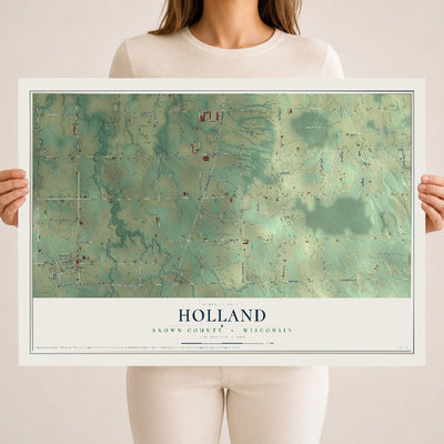Map of Holland, Brown County, Wisconsin, 18 x 24 inch unframed archival matte print