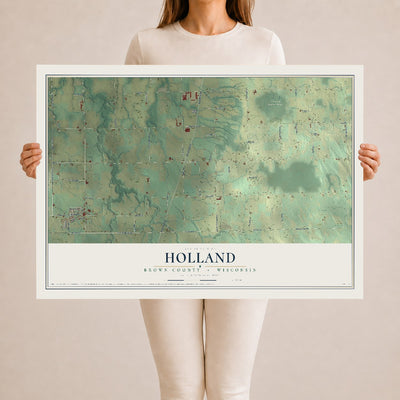 Map of Holland, Brown County, Wisconsin, 24 x 36 inch unframed archival matte print