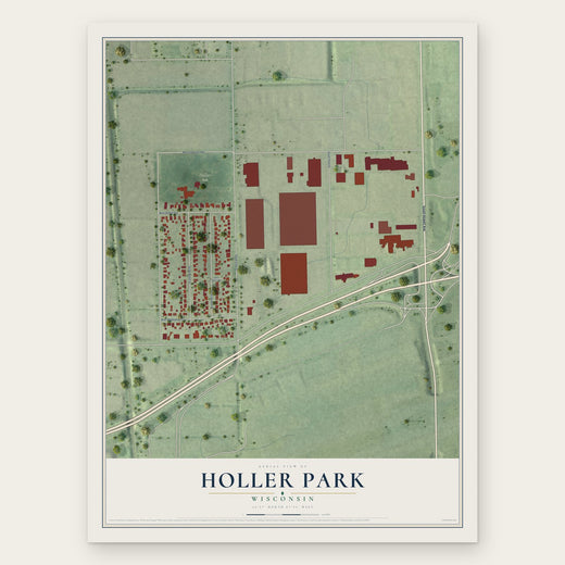 Holler Park, Wisconsin map print, the full design