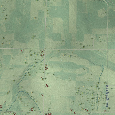 Close-up of the map of Holway, Wisconsin print showing street and building detail