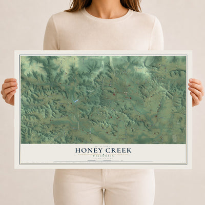 Map of Honey Creek, Wisconsin, 12 x 18 inch unframed archival matte print