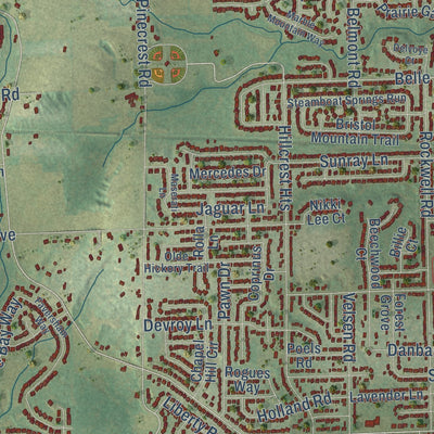 Close-up of the map of Howard, Brown County, Wisconsin print showing street and building detail