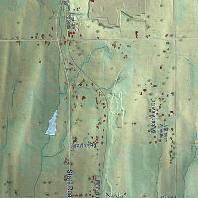 Second close-up of the map of Hubbard, Dodge County, Wisconsin print showing more streets and buildings