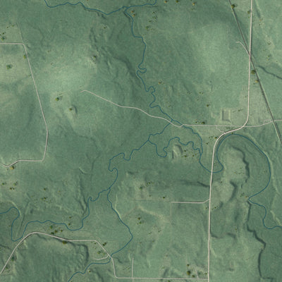Second close-up of the map of Hubbard, Rusk County, Wisconsin print showing more streets and buildings