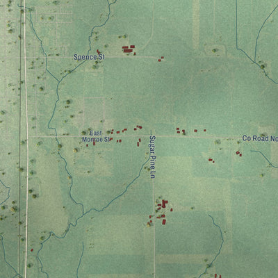 Second close-up of the map of Hull, Marathon County, Wisconsin print showing more streets and buildings