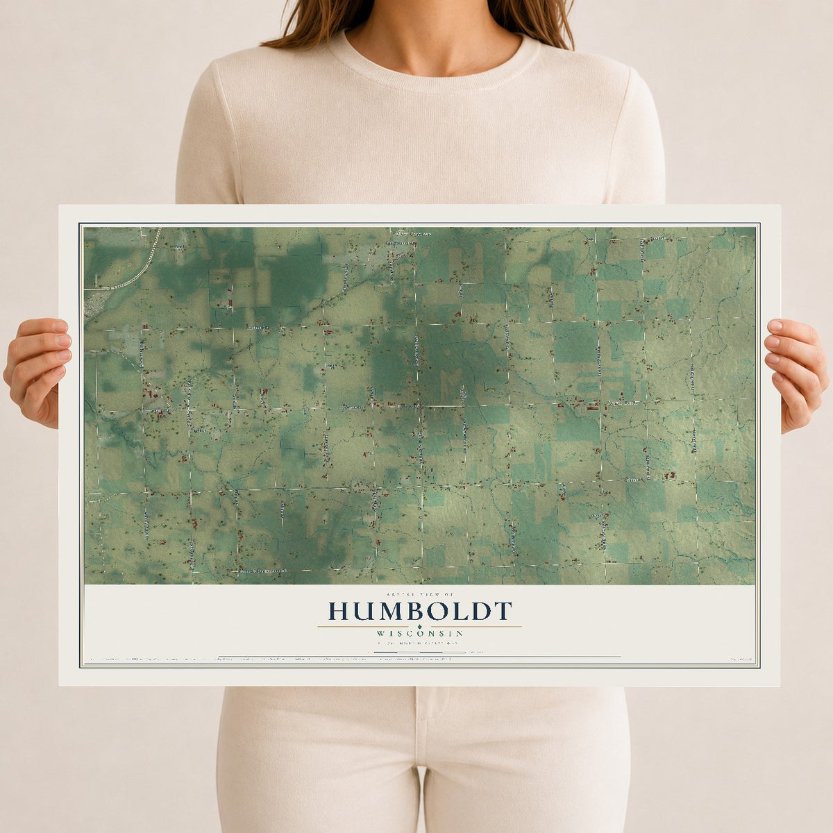 Map of Humboldt, Wisconsin, 12 x 18 inch unframed archival matte print