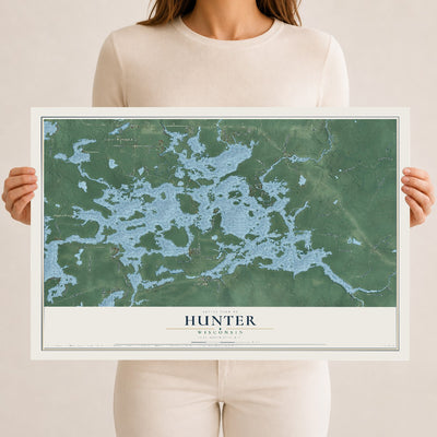 Map of Hunter, Wisconsin, 12 x 18 inch unframed archival matte print